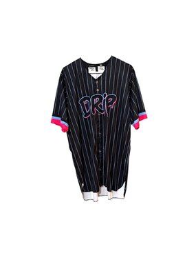 Champro XL Drip Adult‎ Polyester Baseball Jersey Black Pinstripe Button-Up Dress